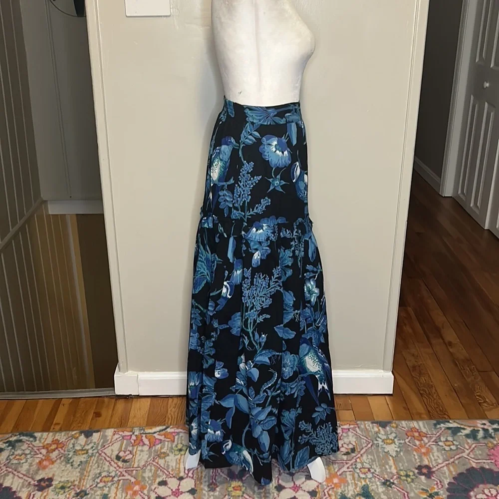 Anthropologie Banjanan Piper Skirt Floral Hedgerow Black NWT Size XS
